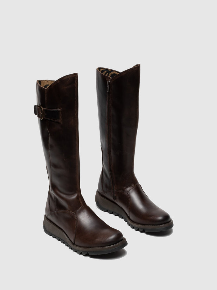 Flowfold Zip Up Boots MOL 2 DK BROWN