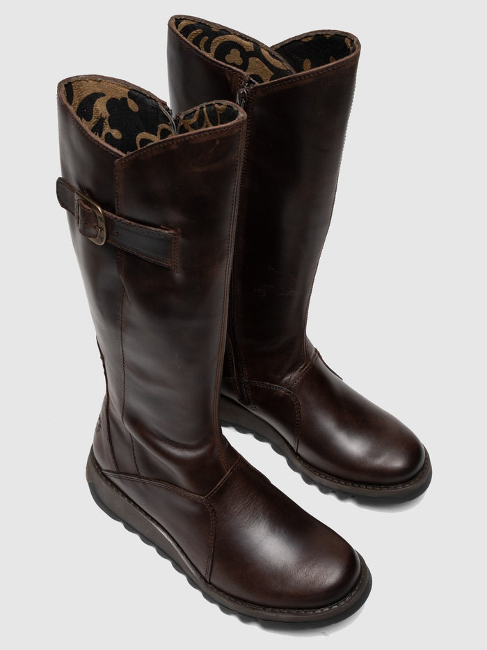 Flowfold Zip Up Boots MOL 2 DK BROWN