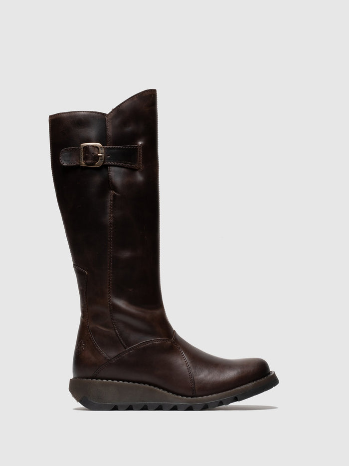 flowfold Zip Up Boots MOL 2 DK BROWN