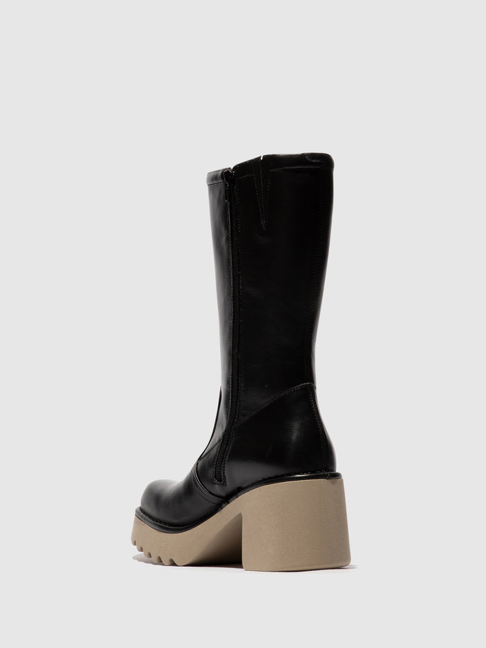 Flowfold Zip Up Boots MYRE259FLY BLACK (TAUPE SOLE)