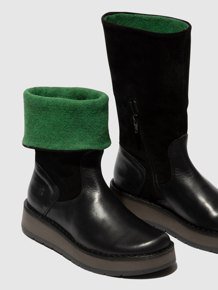 Flowfold Zip Up Boots RULA083FLY BLACK (GREEN)
