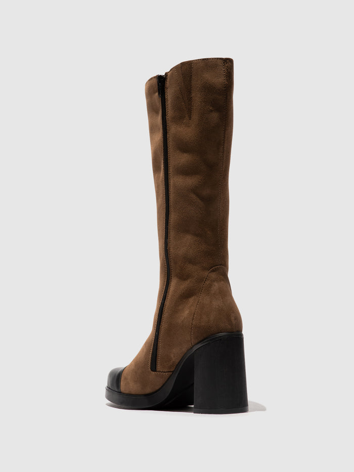 Flowfold Zip Up Boots SUSI022FLY BLACK/TAUPE