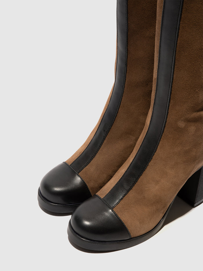 Flowfold Zip Up Boots SUSI022FLY BLACK/TAUPE