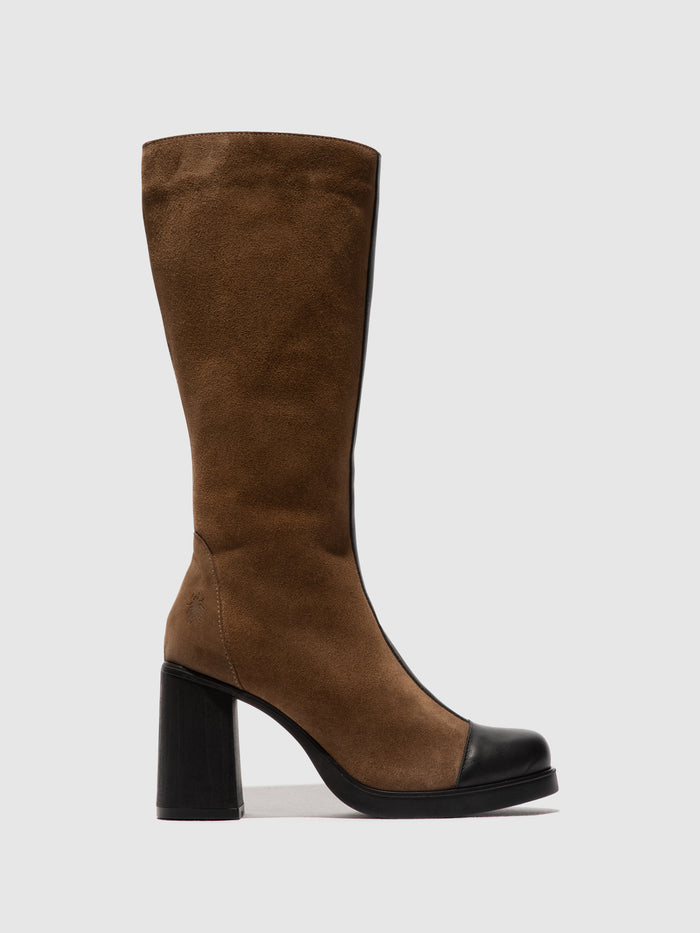 flowfold Zip Up Boots SUSI022FLY BLACK/TAUPE