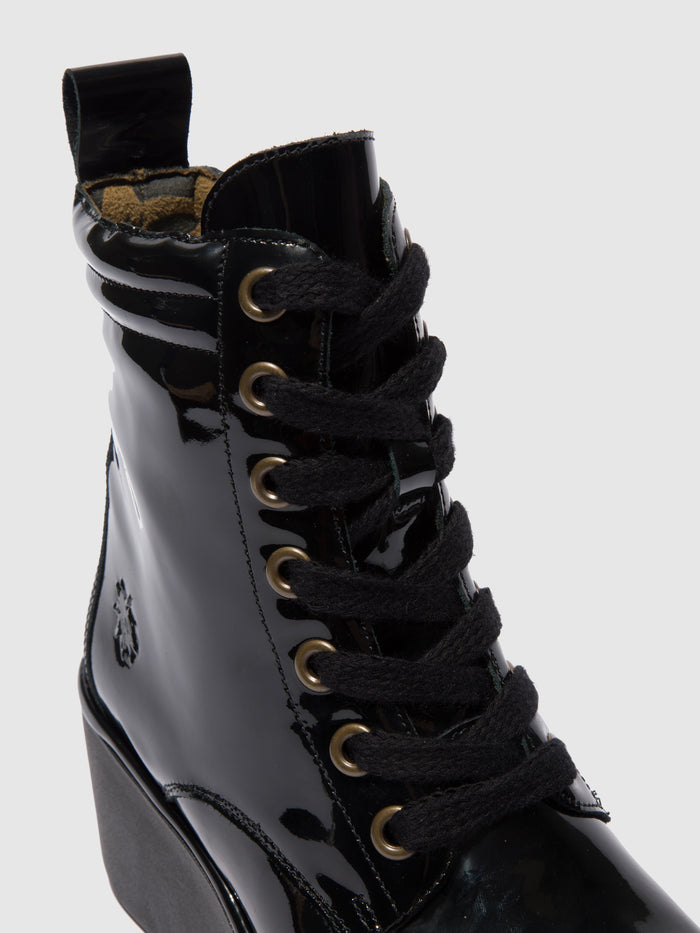 Flowfold Lace-up Ankle Boots BIAZ329FLY ATLANTIS BLACK