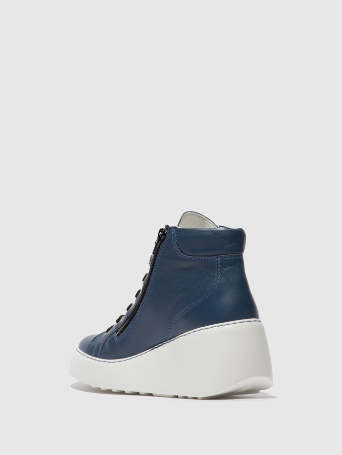 Flowfold Lace-up Ankle Boots DICE468FLY DENIM (OFFWHITE SOLE)