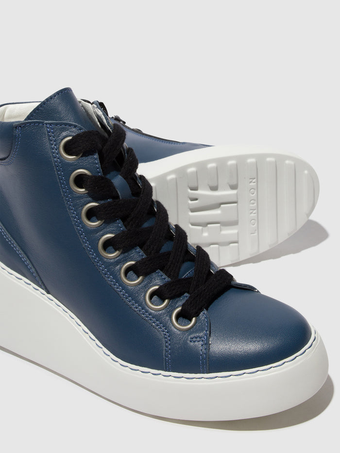 Flowfold Lace-up Ankle Boots DICE468FLY DENIM (OFFWHITE SOLE)