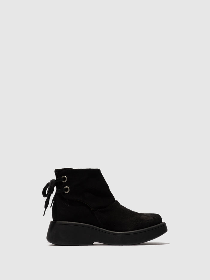 flowfold Lace-up Ankle Boots MEBS189FLY OIL SUEDE BLACK