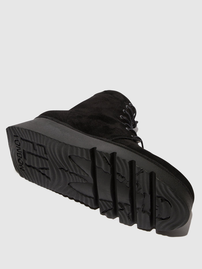 Flowfold Lace-up Ankle Boots PALL404FLY KID SUEDE BLACK