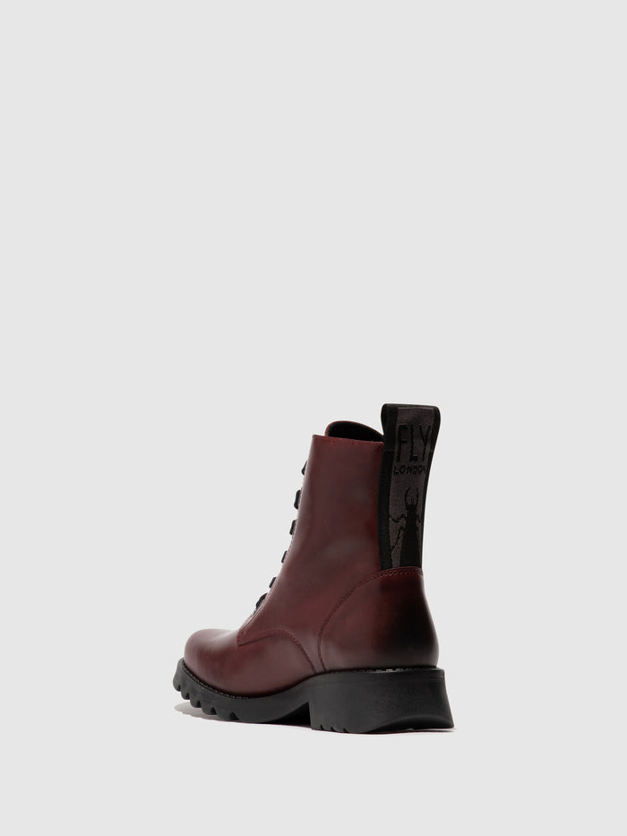 Flowfold Lace-up Ankle Boots RAGI539FLY PURPLE (BLACK SOLE)