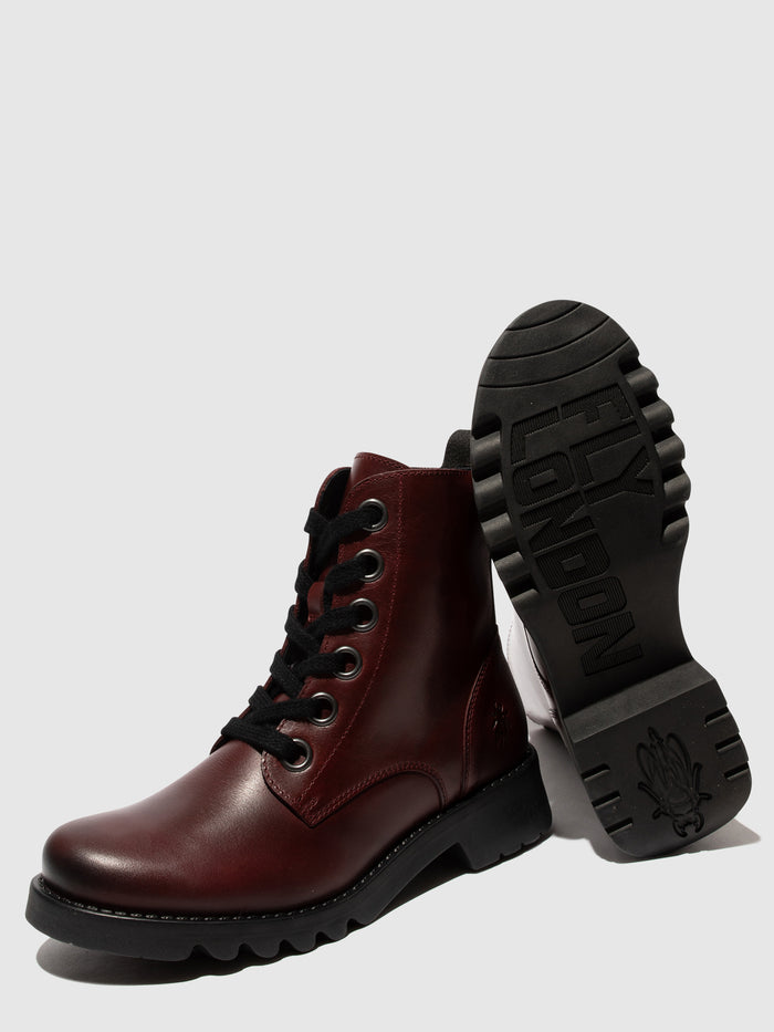 Flowfold Lace-up Ankle Boots RAGI539FLY PURPLE (BLACK SOLE)