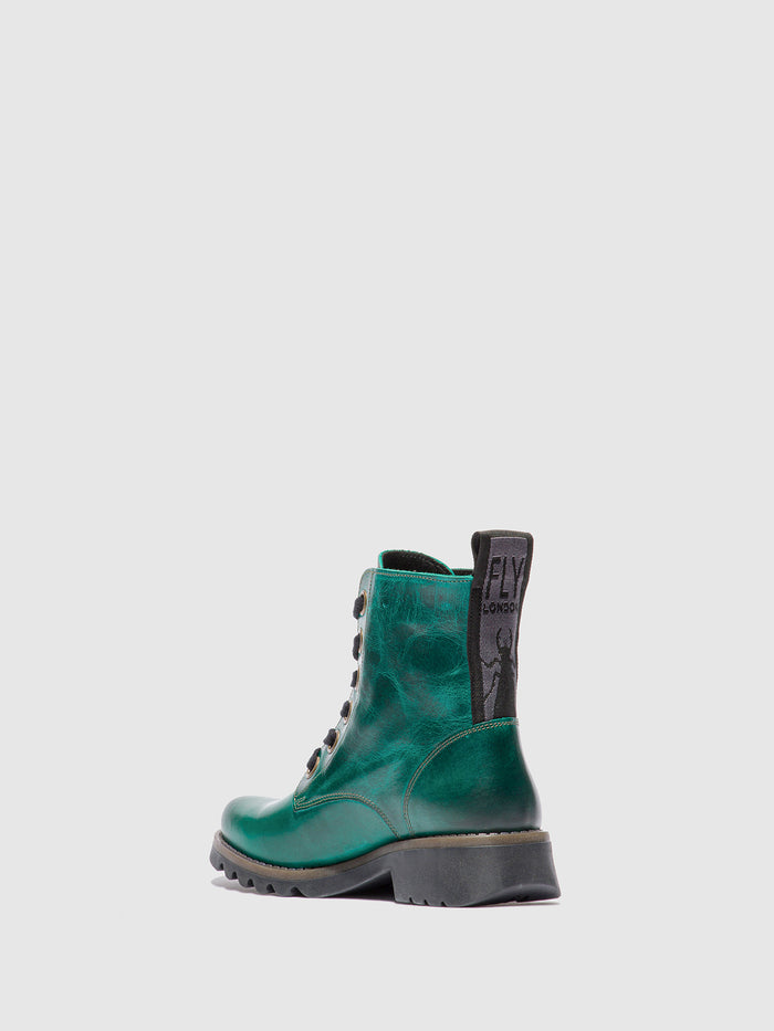 Flowfold Lace-up Ankle Boots RAGI539FLY RUG SHAMROCK GREEN