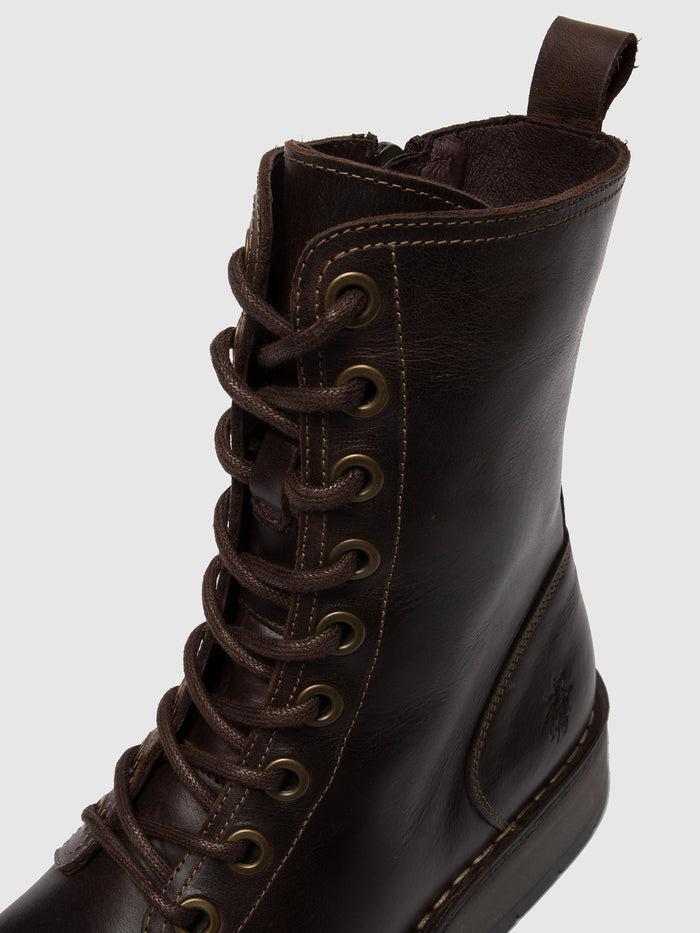 Flowfold Lace-up Ankle Boots RAMI043FLY RUG DK. BROWN