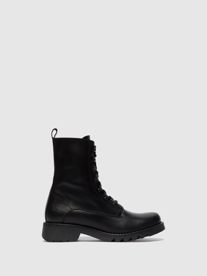 flowfold Lace-up Ankle Boots REID893FLY BLACK (ALL BLACK)