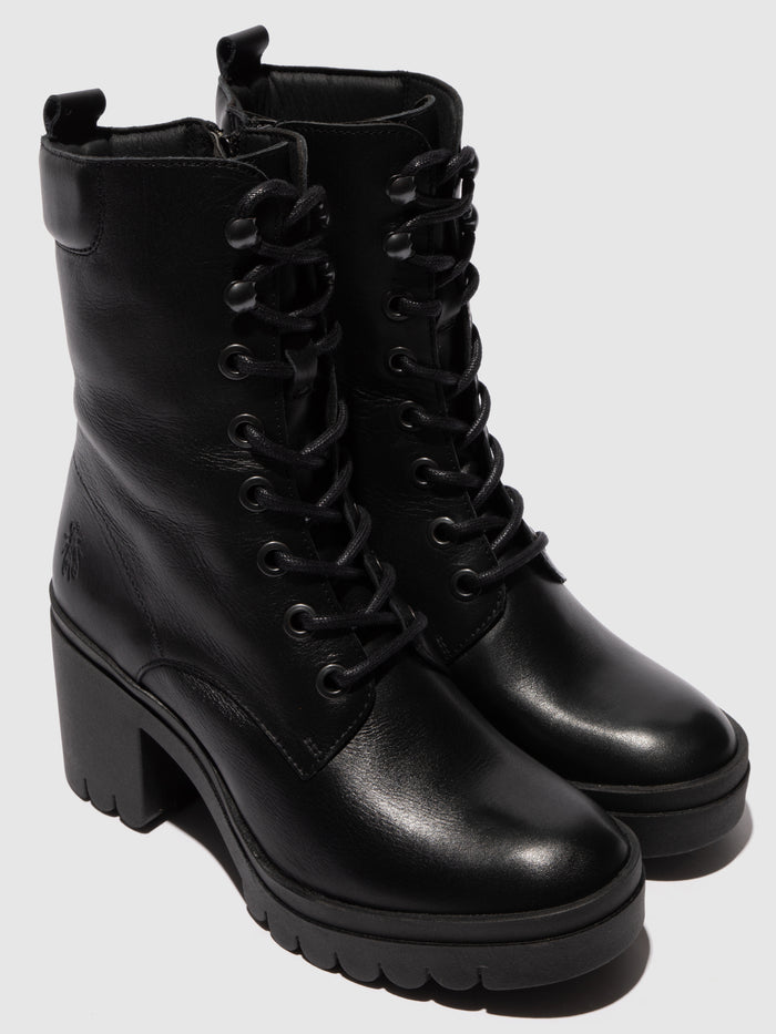 Flowfold Lace-up Ankle Boots TIEL642FLY DUBLIN BLACK