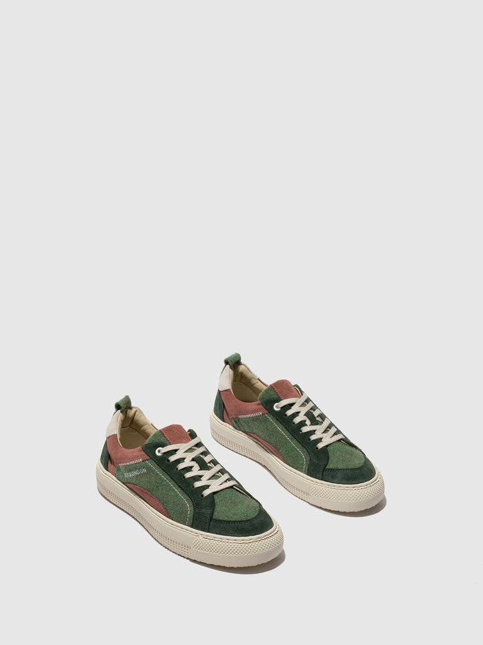 Flowfold Low-Top Trainers TAIK687FLY MOSS GREEN/ EMERALD/ VINTAGE PINK/ OFFWHITE