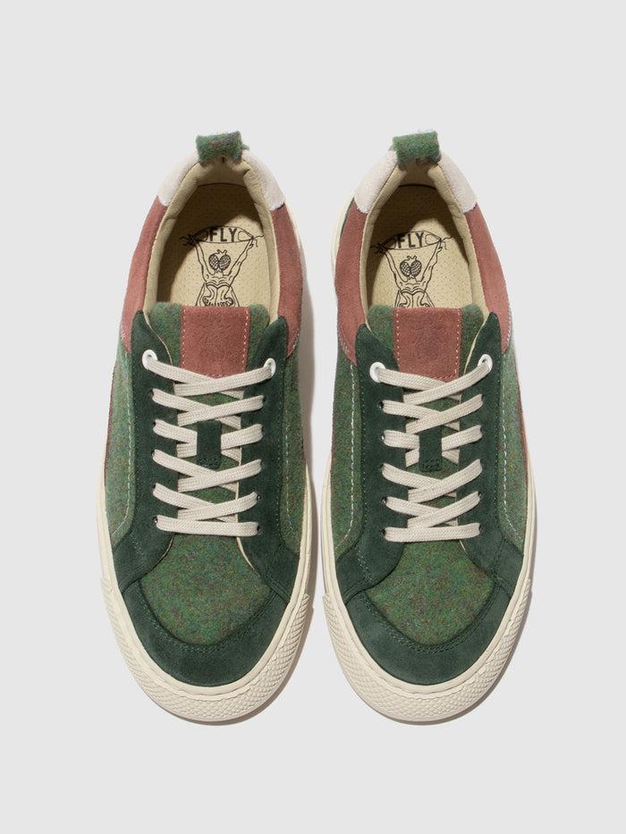 Flowfold Low-Top Trainers TAIK687FLY MOSS GREEN/ EMERALD/ VINTAGE PINK/ OFFWHITE