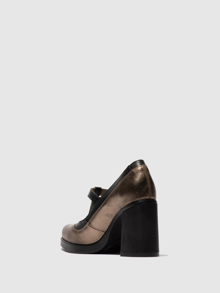Flowfold Mary Jane Shoes SEIF141FLY DARK GOLD/BLACK