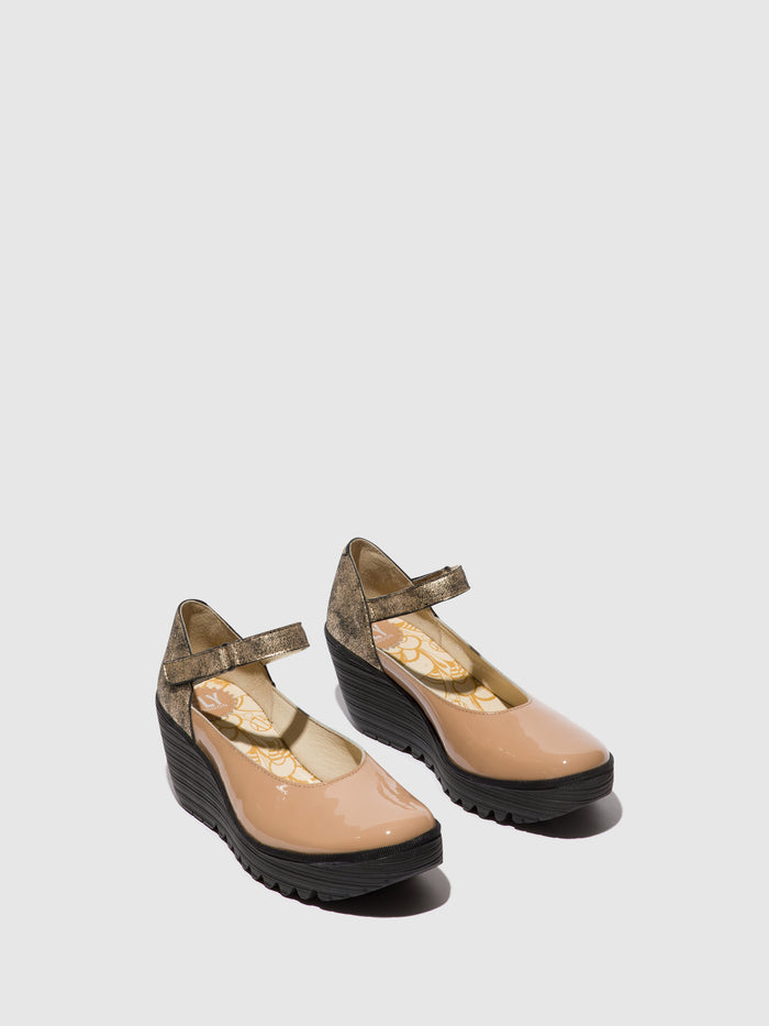 Flowfold Mary Jane Shoes YAWO345FLY CAPUCCINO/CHAMPAGNE