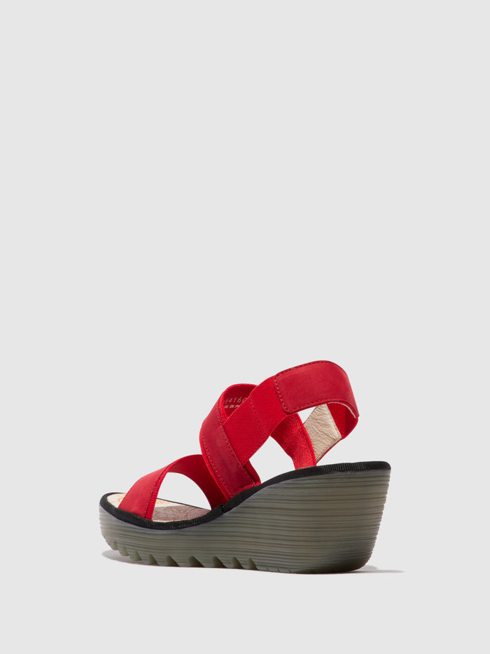 Flowfold Sling-Back Sandals YACO416FLY LIPSTICK RED