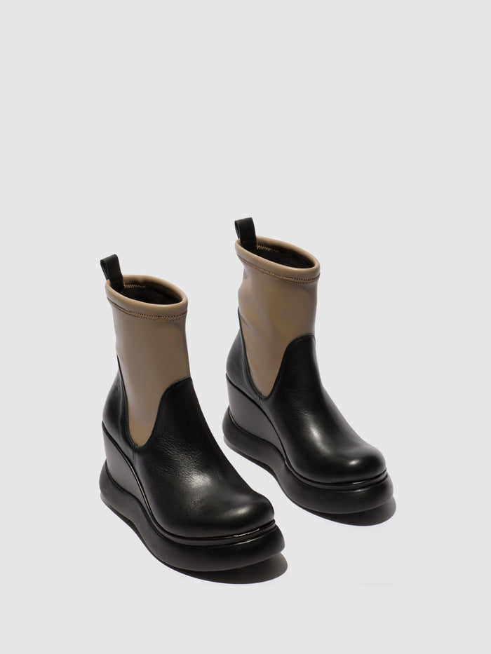 Flowfold Slip-on Ankle Boots GLAF130FLY BLACK/TAUPE