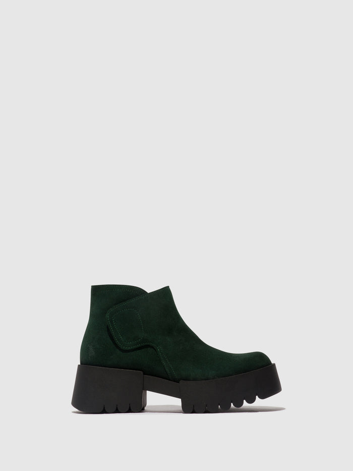flowfold Velcro Ankle Boots ENDO006FLY GREEN FOREST