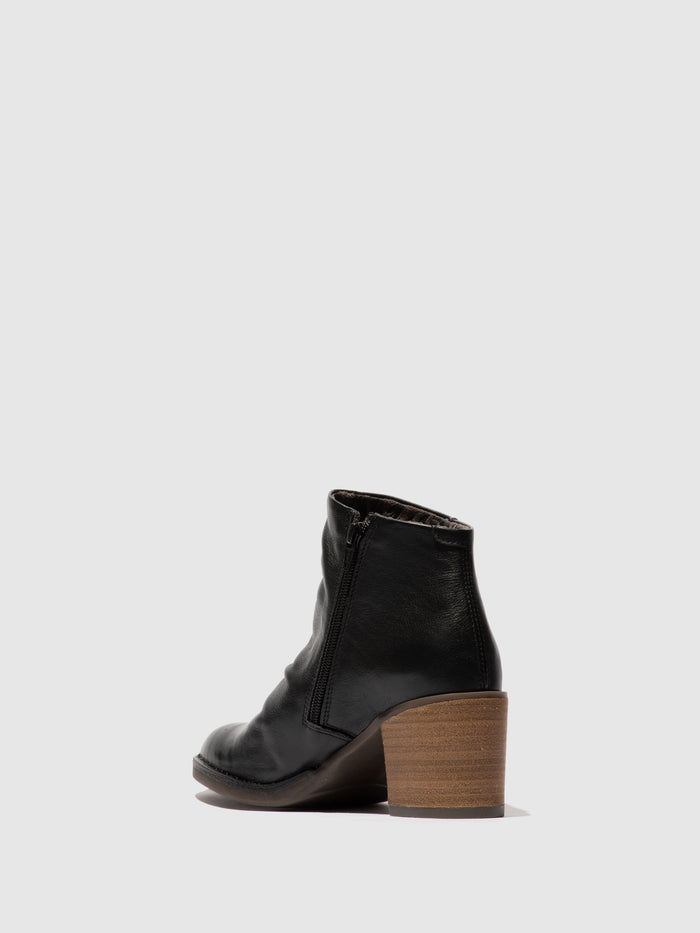 Flowfold Zip Up Ankle Boots BELL061FLY VELVET BLACK