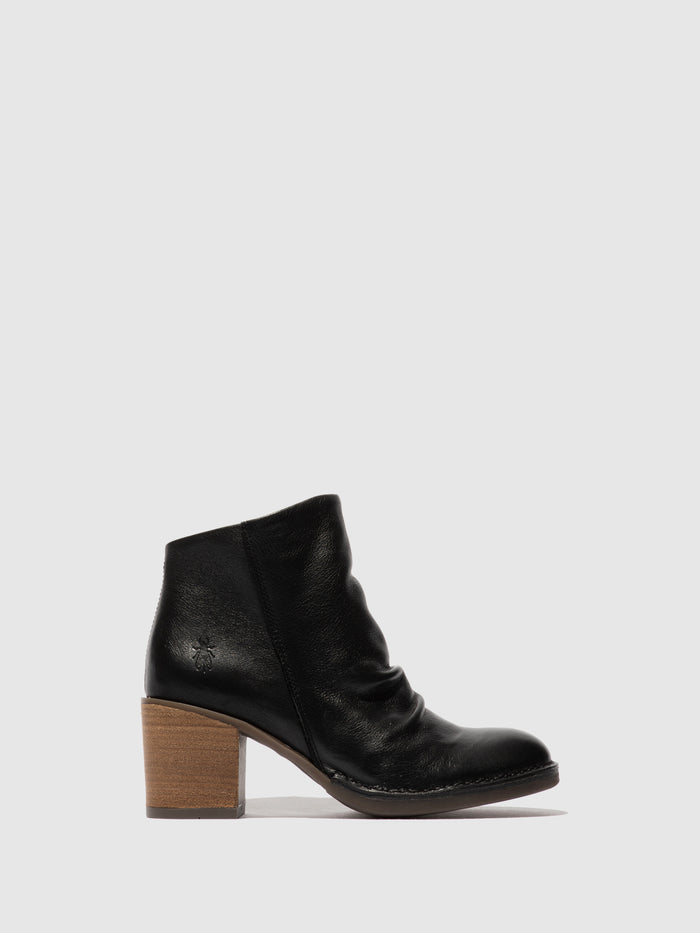 flowfold Zip Up Ankle Boots BELL061FLY VELVET BLACK