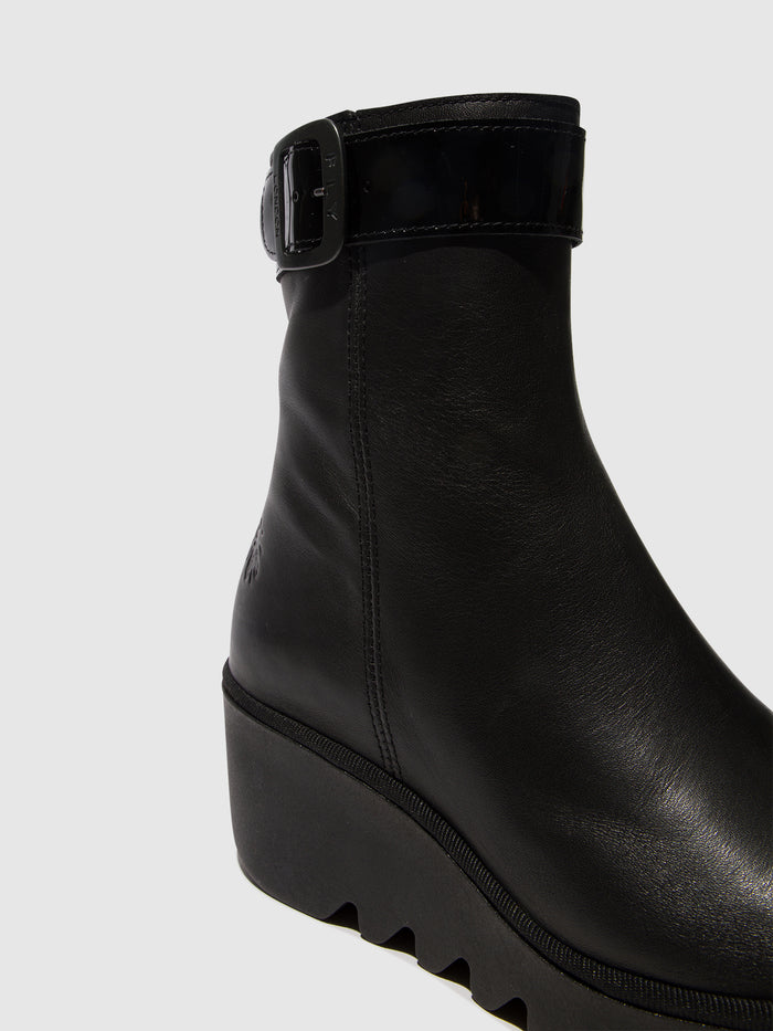 Flowfold Zip Up Ankle Boots BEPP396FLY ARKANSAS/ATLANTIS BLACK