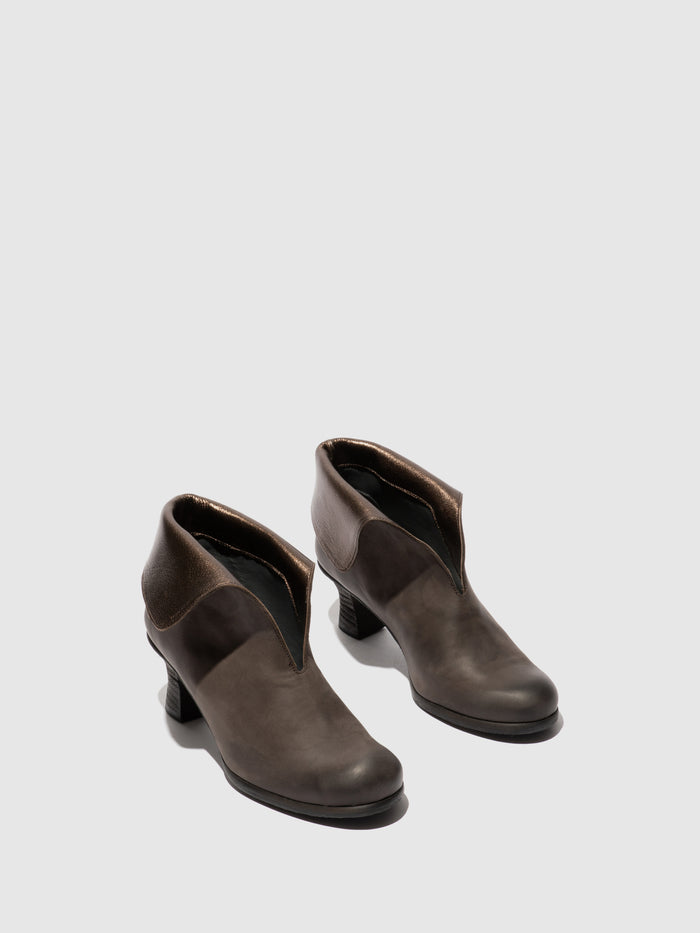 Flowfold Zip Up Ankle Boots BLEV164FLY GREY/DK.GOLD