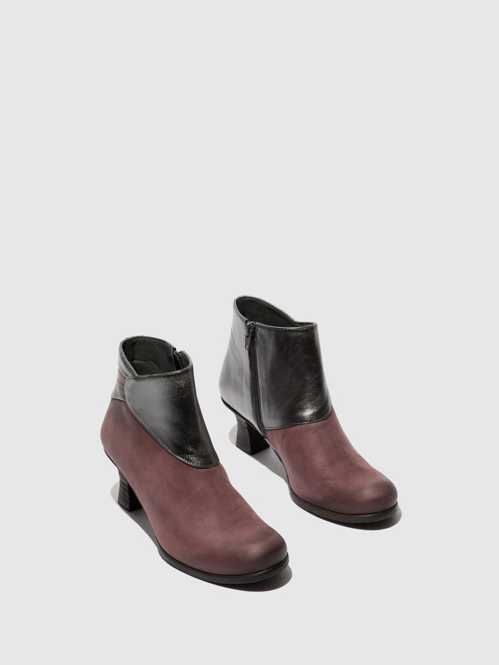 Flowfold Zip Up Ankle Boots BRAL162FLY BURGUNDY/BURGUNDY/GRAPHITE