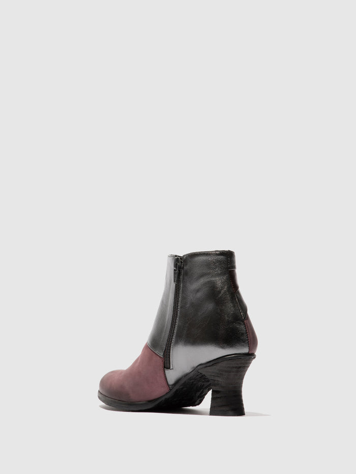 Flowfold Zip Up Ankle Boots BRAL162FLY BURGUNDY/BURGUNDY/GRAPHITE