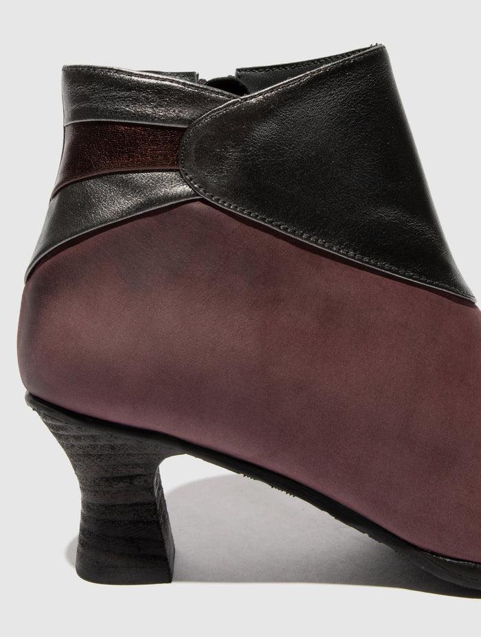 Flowfold Zip Up Ankle Boots BRAL162FLY BURGUNDY/BURGUNDY/GRAPHITE