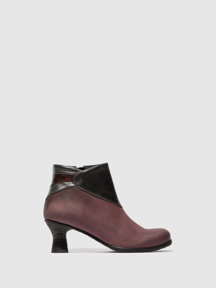 flowfold Zip Up Ankle Boots BRAL162FLY BURGUNDY/BURGUNDY/GRAPHITE