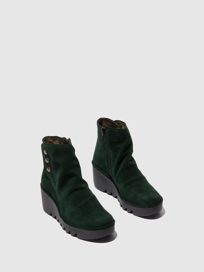 Flowfold Zip Up Ankle Boots BROM344FLY OILSUEDE GREEN FOREST