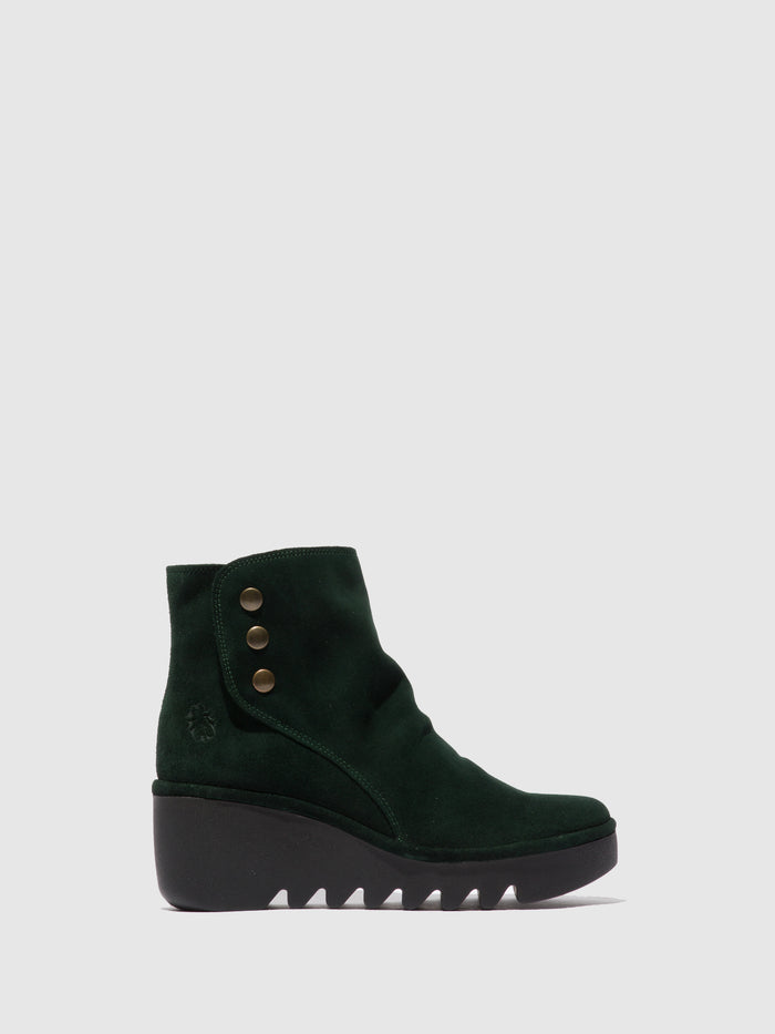 flowfold Zip Up Ankle Boots BROM344FLY OILSUEDE GREEN FOREST