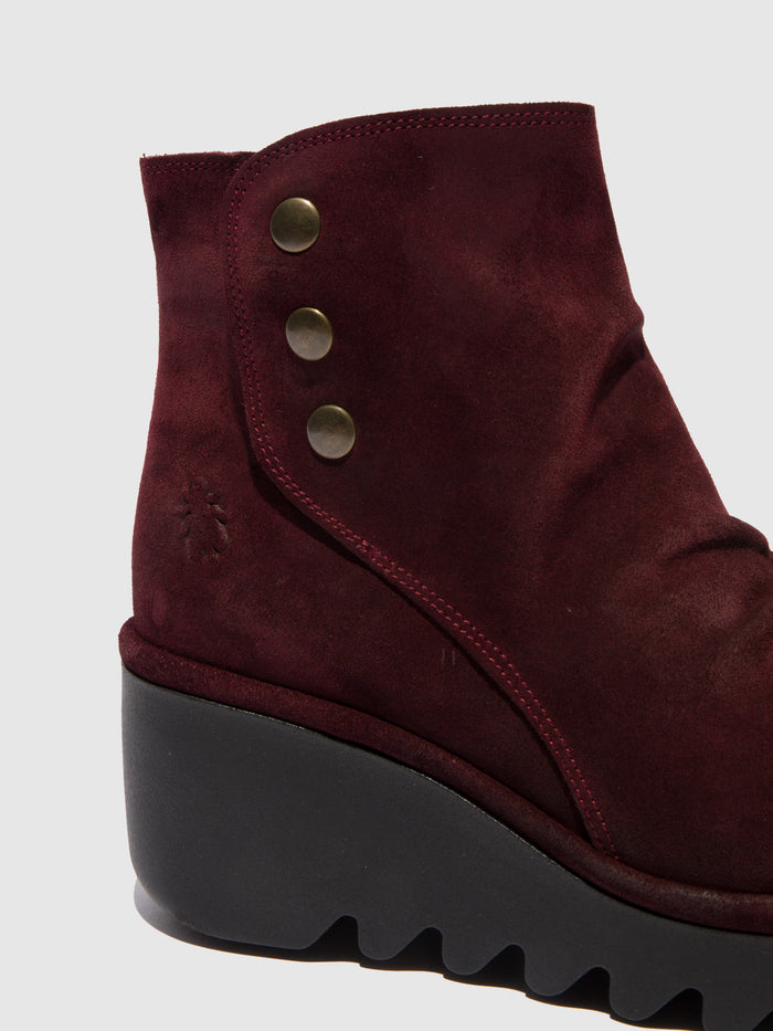 Flowfold Zip Up Ankle Boots BROM344FLY OILSUEDE WINE