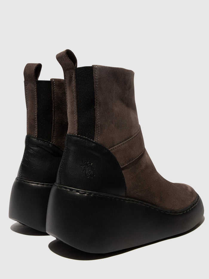 Flowfold Zip Up Ankle Boots DOXE604FLY ANTHRACITE/BLACK