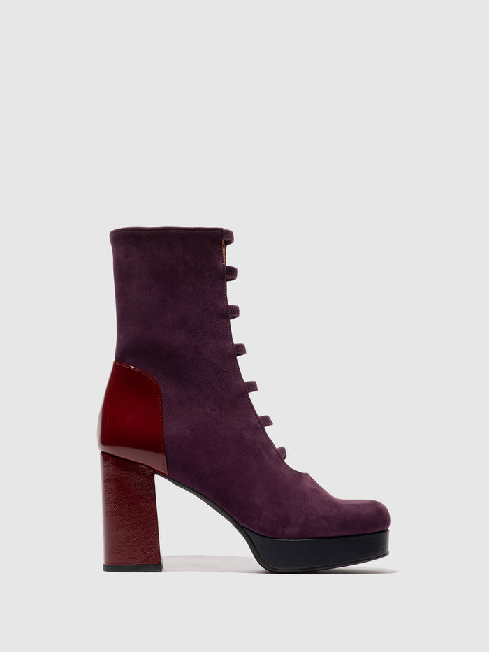 flowfold Zip Up Ankle Boots EVIK353FLY PURPLE/INT.RUST/NAVY
