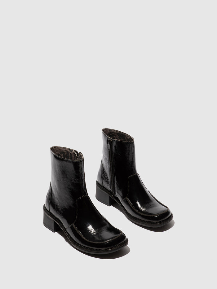 Flowfold Zip Up Ankle Boots EZIA181FLY NAPPALAK BLACK