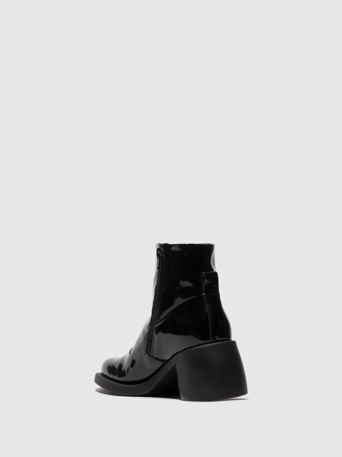 Flowfold Zip Up Ankle Boots HINT003FLY ATLANTIS BLACK