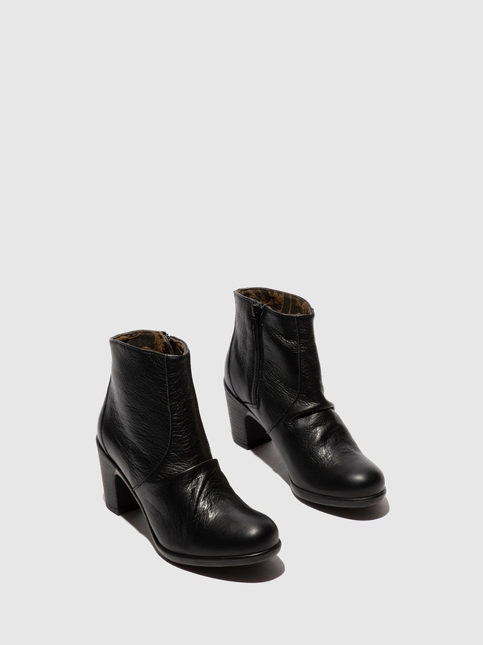 Flowfold Zip Up Ankle Boots KERY330FLY VELVET BLACK