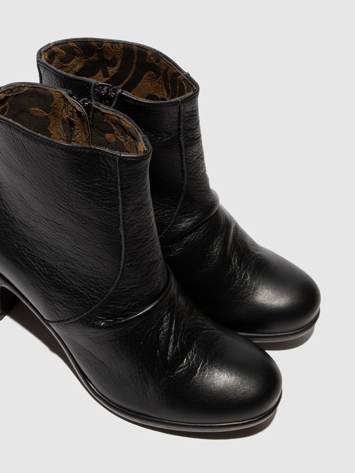 Flowfold Zip Up Ankle Boots KERY330FLY VELVET BLACK