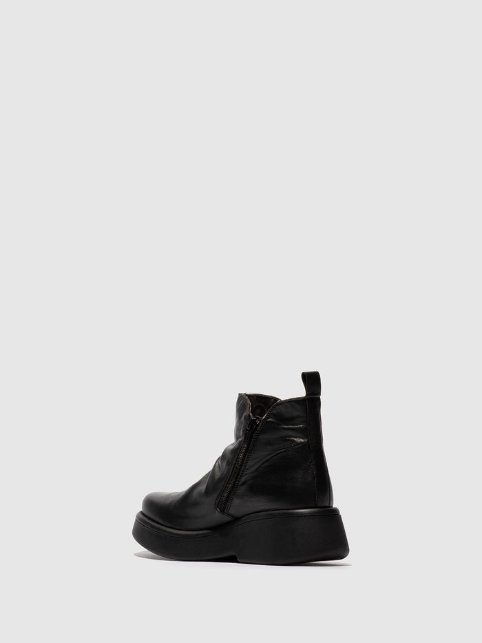 Flowfold Zip Up Ankle Boots MAZY323FLY DUBLIN BLACK