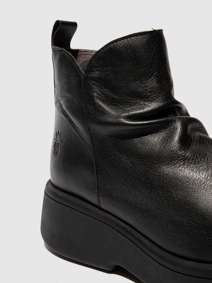Flowfold Zip Up Ankle Boots MAZY323FLY DUBLIN BLACK
