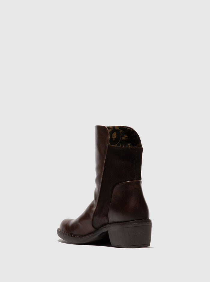 Flowfold Zip Up Ankle Boots MELY074FLY RUG/OILSUEDE DK BROWN/EXPRESSO