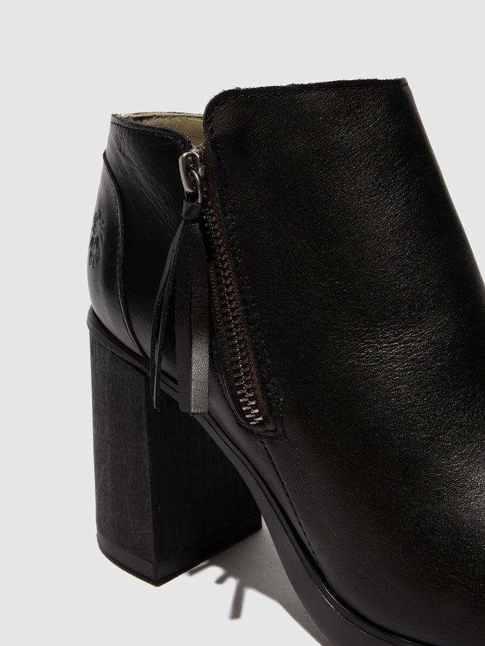 Flowfold Zip Up Ankle Boots SHAR986FLY DUBLIN BLACK