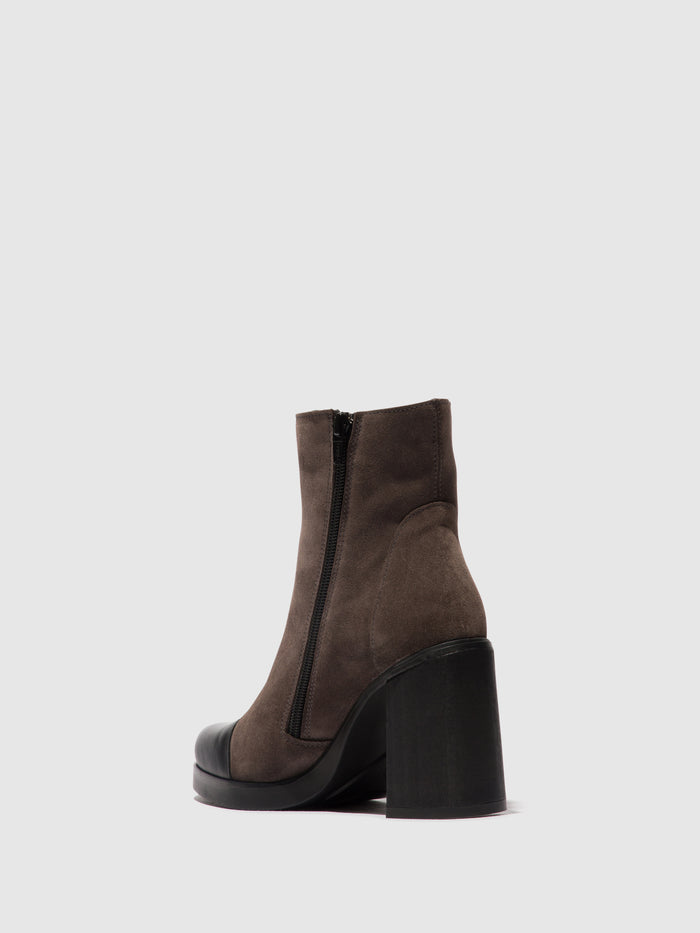 Flowfold Zip Up Ankle Boots STIR985FLY BLACK/ANTHRACITE