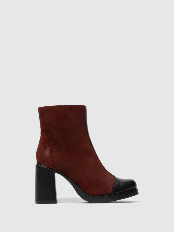 flowfold Zip Up Ankle Boots STIR985FLY BLACK/OXBLOOD