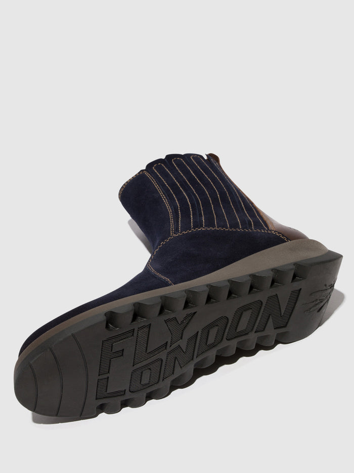 Flowfold Zip Up Ankle Boots SUZY899FLY NAVY/DK. BROWN
